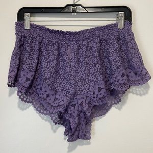 Victoria’s Secret Purple Lace Shorts Women Size L